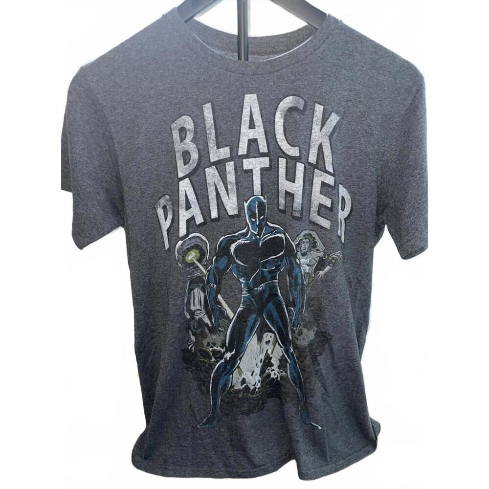 Marvel Black Panther T-shirt Men SIZE MEDIUM Gray Graphic Print